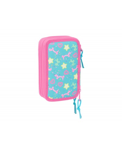 Plumier escolar safta triple 37 piezas gabby s dollhouse confetti 195x125x55 mm