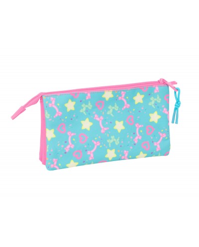 Bolso escolar portatodo safta triple gabby s dollhouse confetti 120x220x30 mm