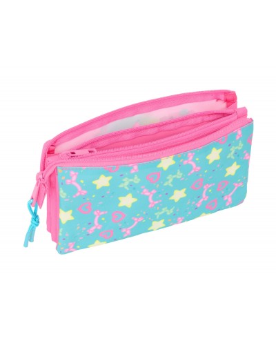 Bolso escolar portatodo safta triple gabby s dollhouse confetti 120x220x30 mm