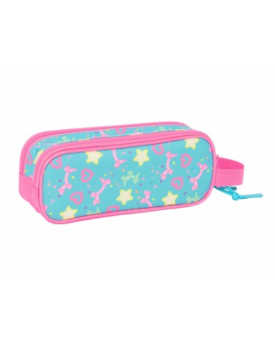 Bolso escolar portatodo safta doble gabby s dollhouse confetti 80x210x60 mm