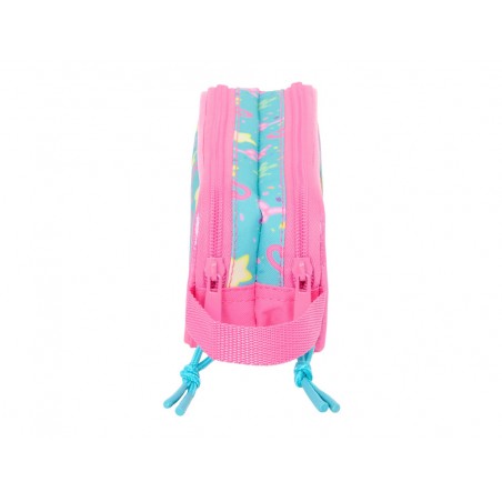 Bolso escolar portatodo safta doble gabby s dollhouse confetti 80x210x60 mm