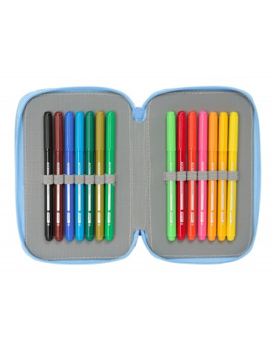 Plumier escolar safta triple 37 piezas bluey let s play 195x125x55 mm