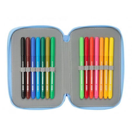 Plumier escolar safta triple 37 piezas bluey let s play 195x125x55 mm