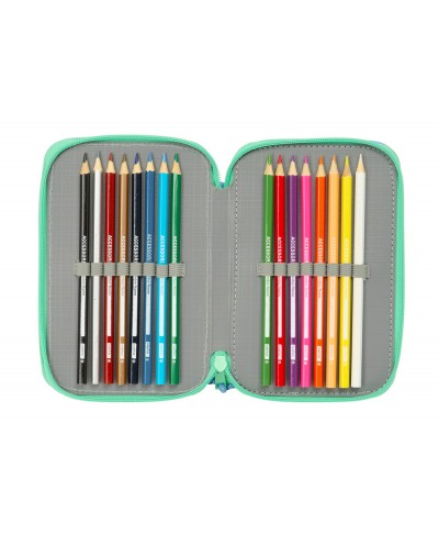 Plumier escolar safta triple 37 piezas bluey sisters 195x125x55 mm