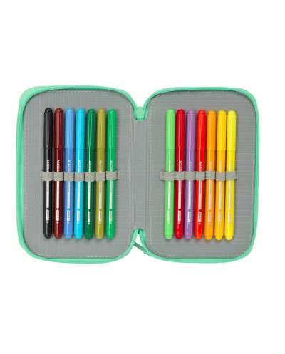 Plumier escolar safta triple 37 piezas bluey sisters 195x125x55 mm
