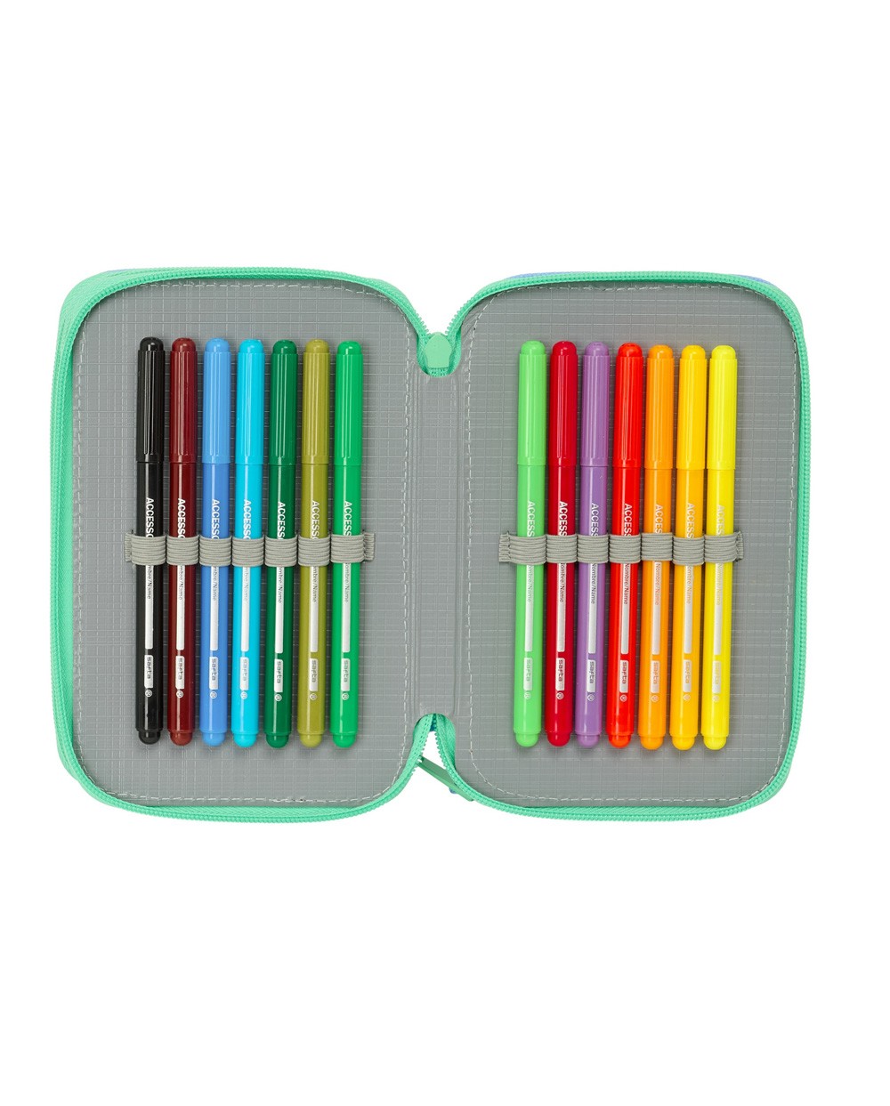 Plumier escolar safta triple 37 piezas bluey sisters 195x125x55 mm