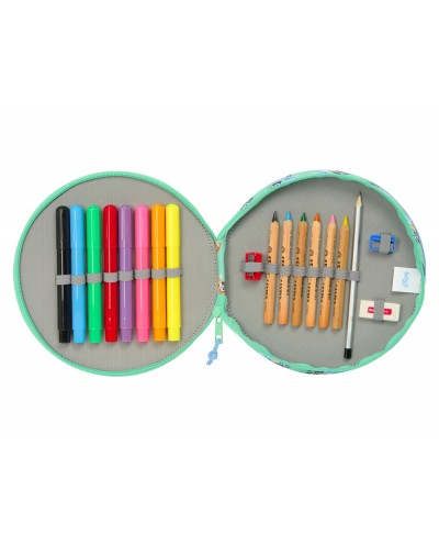 Plumier escolar safta redondo 18 piezas bluey sisters 35x210 mm