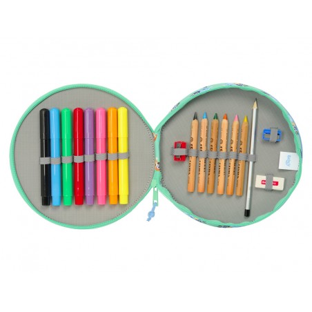 Plumier escolar safta redondo 18 piezas bluey sisters 35x210 mm