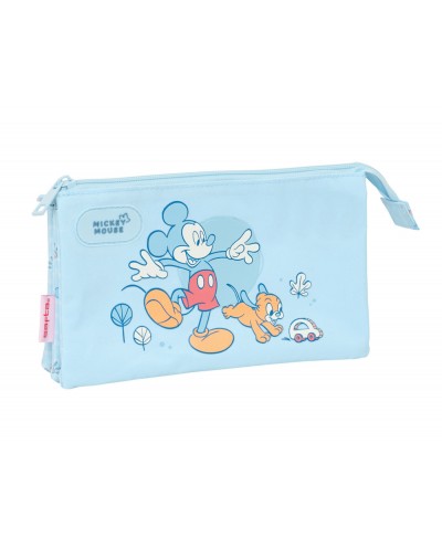 Bolso escolar portatodo safta triple mickey mouse baby 120x220x30 mm