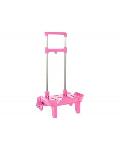 Carro escolar safta portamochila plegable triple rosa claro 880x320x235 mm