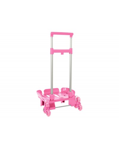 Carro escolar safta portamochila plegable triple rosa claro 880x320x235 mm