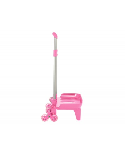 Carro escolar safta portamochila plegable triple rosa claro 880x320x235 mm