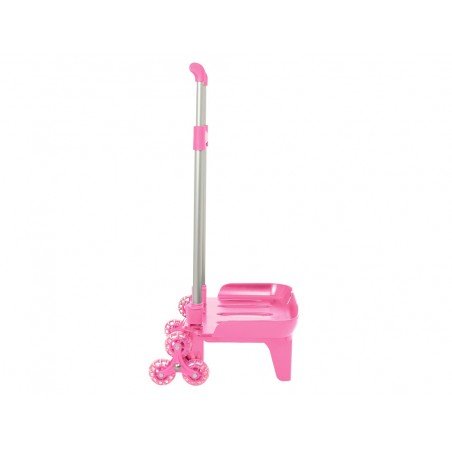 Carro escolar safta portamochila plegable triple rosa claro 880x320x235 mm