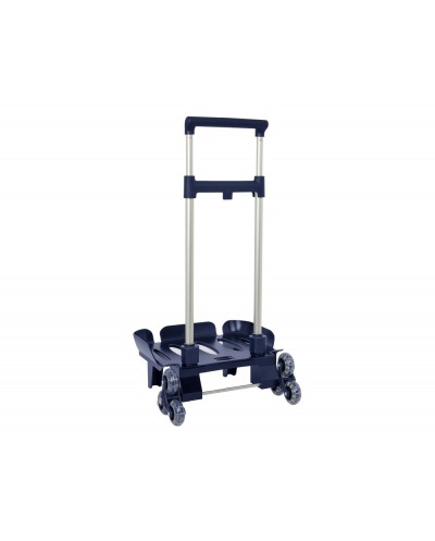 Carro escolar safta portamochila plegable triple azul marino 880x320x235 mm