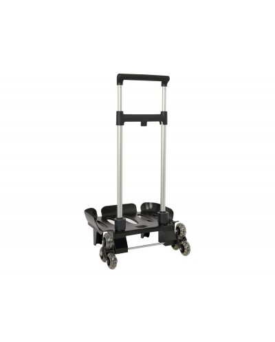 Carro escolar safta portamochila plegable triple rueda negro 880x320x235 mm