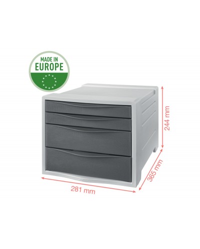 Fichero cajones de sobremesa esselte colour breeze plastico 2 cajones grandes y 2 pequenos colores surtidos