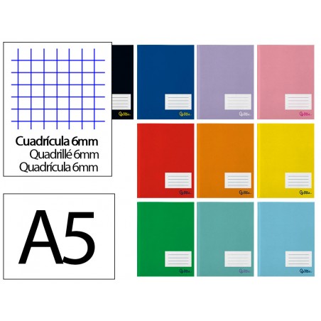 Libreta liderpapel smart a5 plus 32 hojas 75g m2 cuadro 6mm con margen
