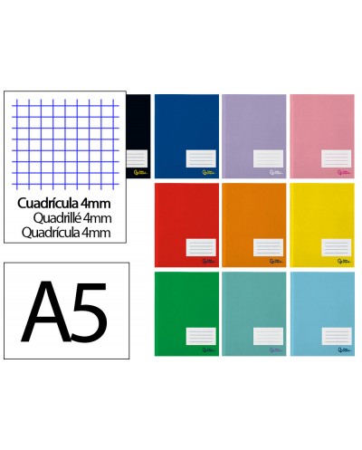 Libreta liderpapel smart a5 plus 16 hojas 75g m2 cuadro 4mm con margen