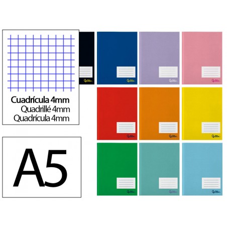 Libreta liderpapel smart a5 plus 16 hojas 75g m2 cuadro 4mm con margen