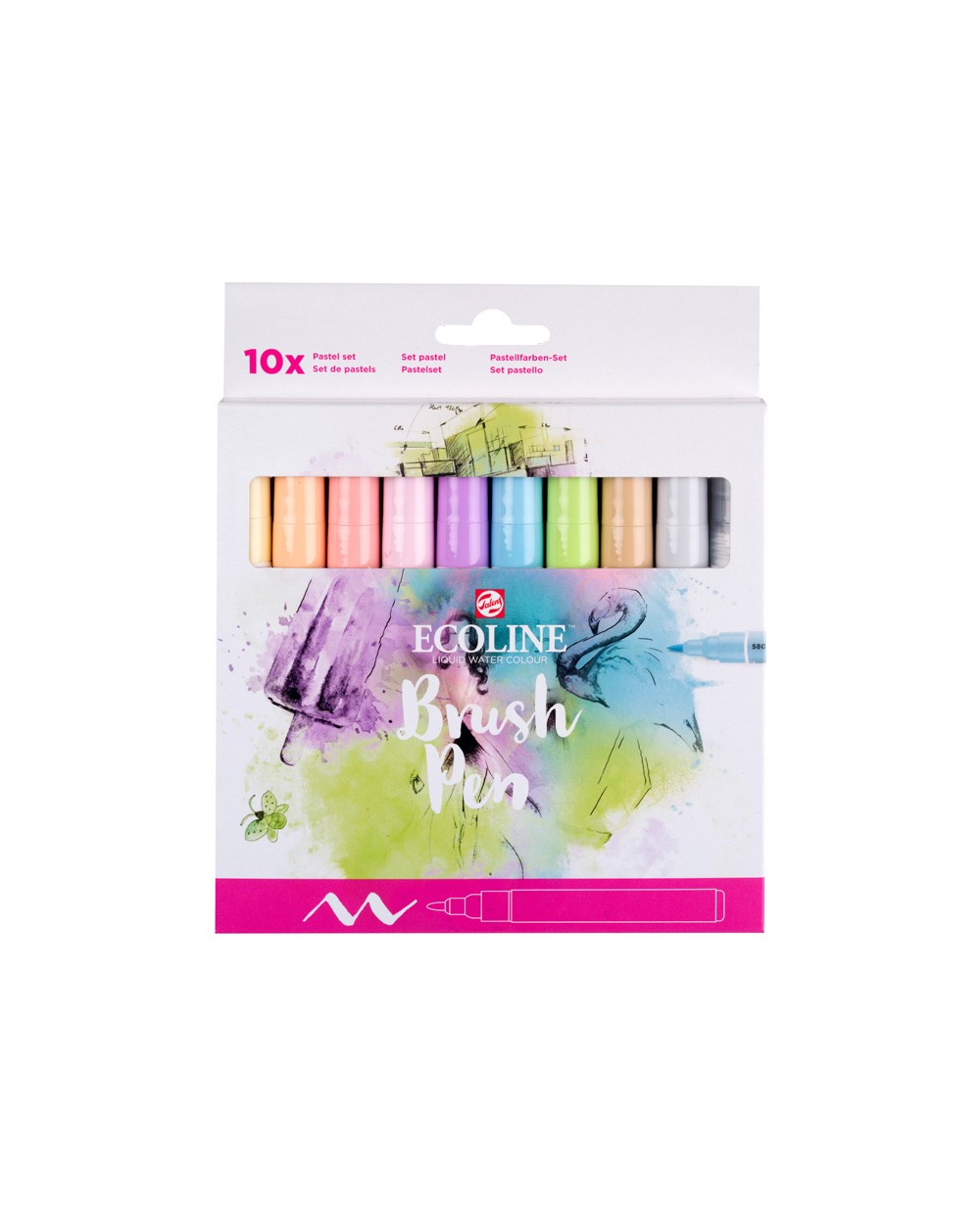 Pack de 10 ecoline brush pen pastel
