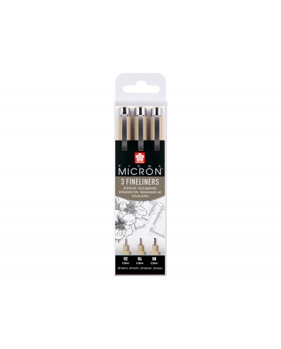 Rotulador sakura pigma micron negro estuche de 3 unidades