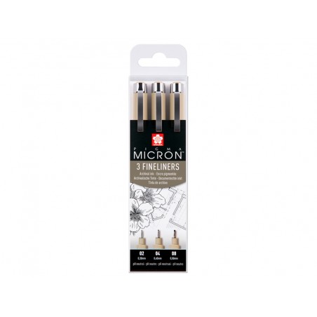 Rotulador sakura pigma micron negro estuche de 3 unidades