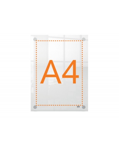 Porta poster nobo acrilico transparente mural din a4 261x24x346 mm