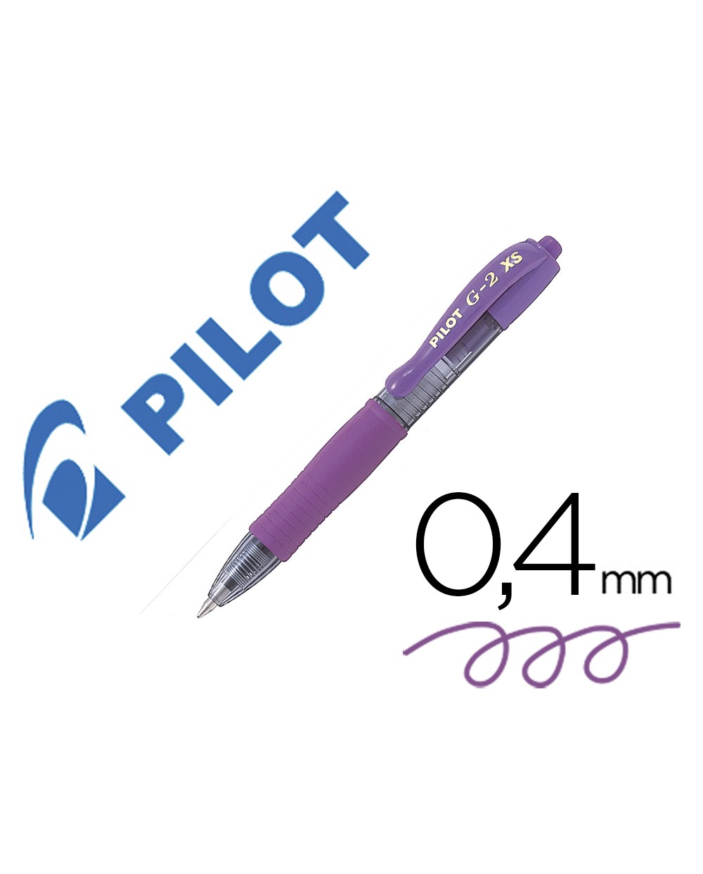 Boligrafo pilot g 2 violeta tinta gel retractil sujecion de caucho
