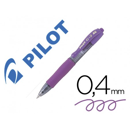 Boligrafo pilot g 2 violeta tinta gel retractil sujecion de caucho
