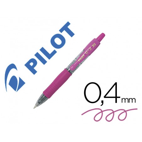 Boligrafo pilot g 2 rosa tinta gel retractil sujecion de caucho