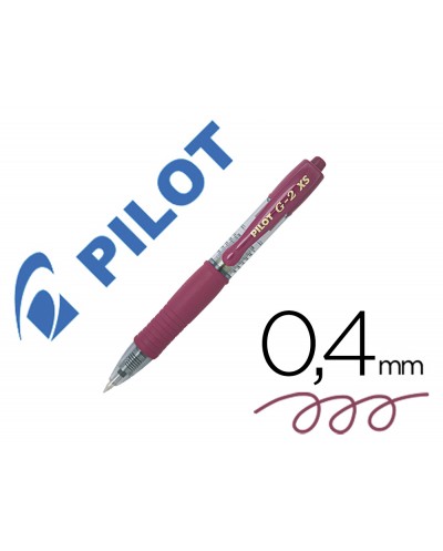 Boligrafo pilot g 2 pixie burdeos tinta gel retractil sujecion de caucho