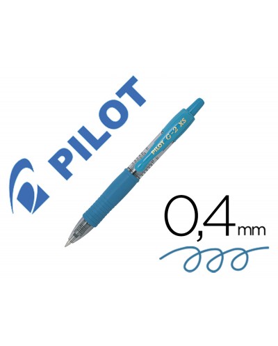 Boligrafo pilot g 2 pixie azul claro tinta gel retractil sujecion de caucho