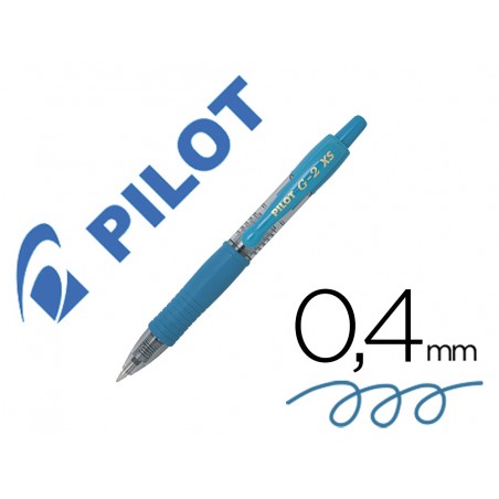 Boligrafo pilot g 2 pixie azul claro tinta gel retractil sujecion de caucho