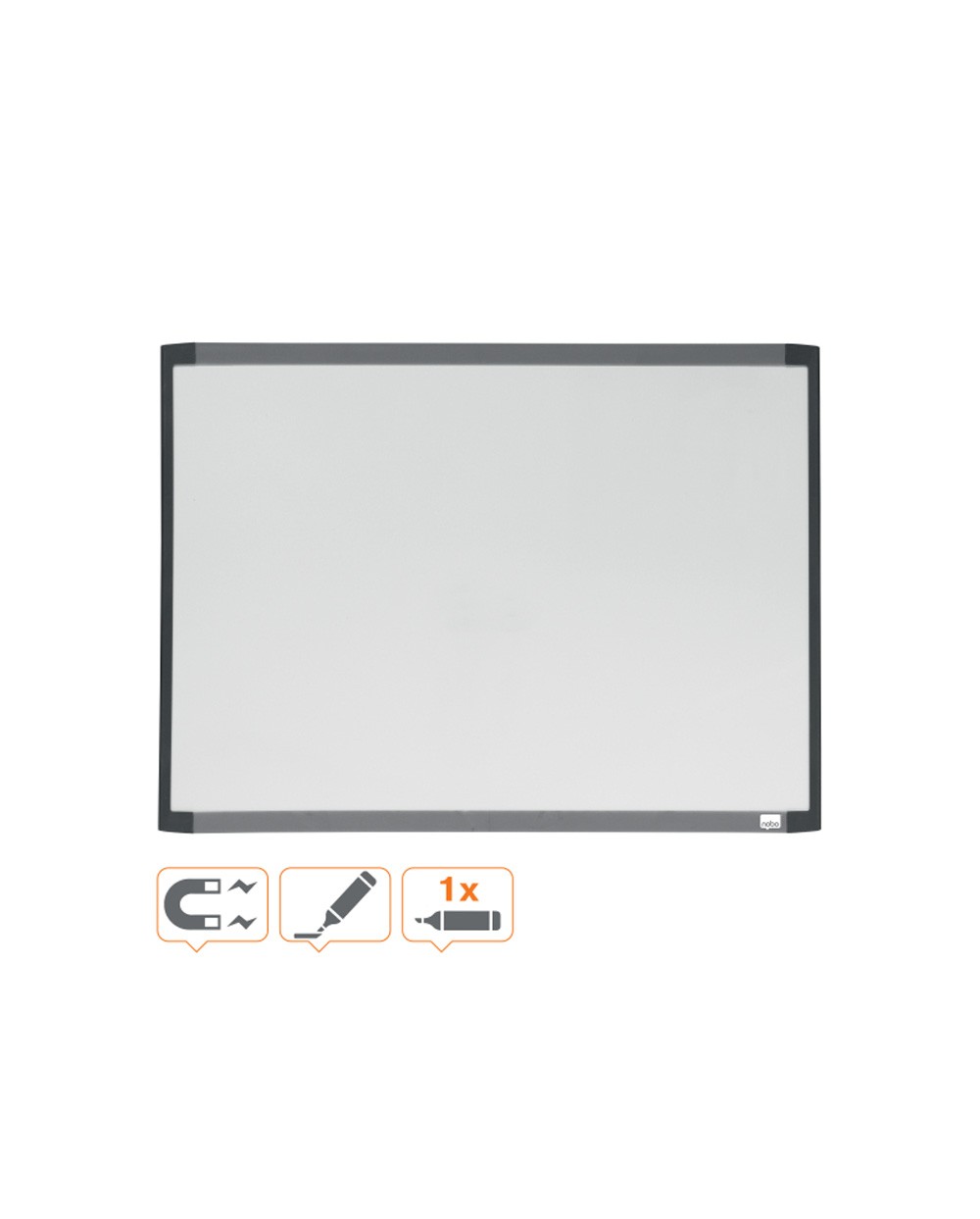 Pizarra blanca nobo magnetica marco dos tonos color 585x430 mm