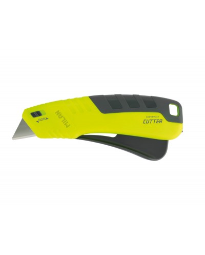 Cuter milan metalico ancho retractil de seguridad acid amarillo