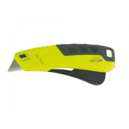 Cuter milan metalico ancho retractil de seguridad acid amarillo