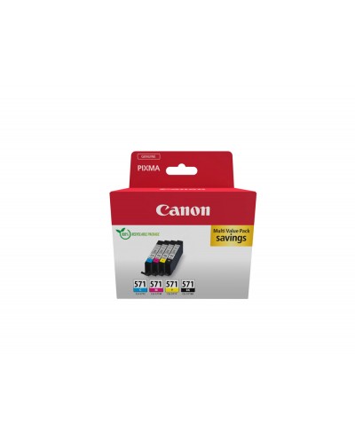 Ink jet canon cli 571 pixma mg6852 ts6050 ts8050 multipack de 4 unidades negro amarillo cian magenta