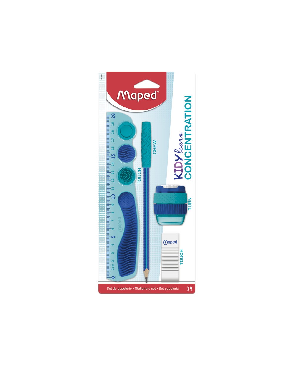 Kit escolar maped kidylearn concentration azul 4 piezas