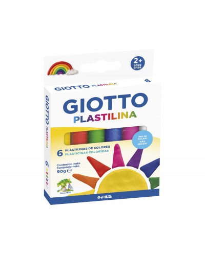 Plastilina giotto colores clasicos caja de 6 unidades colores surtidos