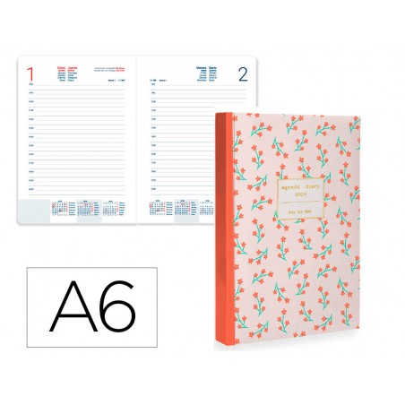 Agenda encuadernada liderpapel nomi a6 2026 dia pagina design 2 papel 70 gr