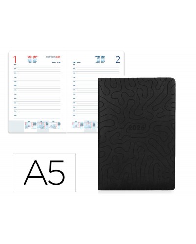 Agenda encuadernada liderpapel lipsi a5 2026 dia pagina design 3 papel 70 gr