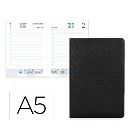 Agenda encuadernada liderpapel lipsi a5 2026 dia pagina design 3 papel 70 gr