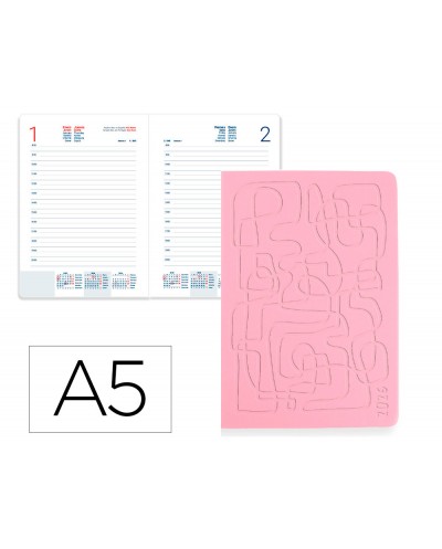 Agenda encuadernada liderpapel icaria a5 2026 dia pagina design 4 papel 70 gr