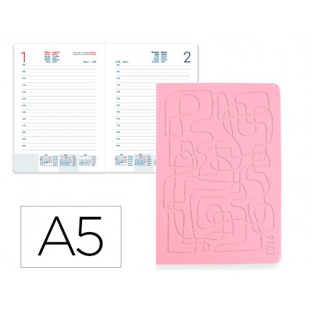 Agenda encuadernada liderpapel icaria a5 2026 dia pagina design 4 papel 70 gr