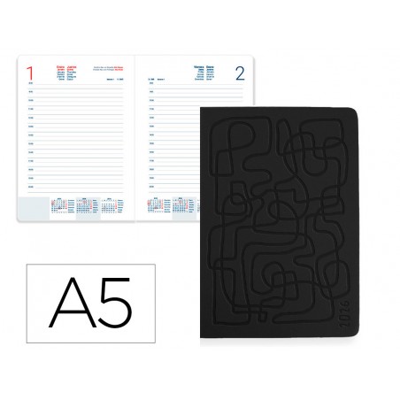 Agenda encuadernada liderpapel icaria a5 2026 dia pagina design 3 papel 70 gr