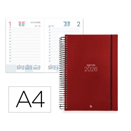 Agenda espiral liderpapel olbia a4 2026 dia pagina design 3 papel 60 gr