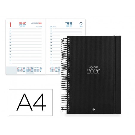 Agenda espiral liderpapel olbia a4 2026 dia pagina design 2 papel 60 gr