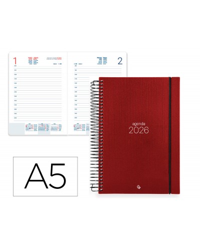 Agenda espiral liderpapel olbia a5 2026 dia pagina design 3 papel 60 gr