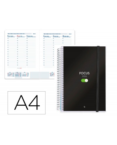 Agenda espiral liderpapel tinos a4 2026 semana vista design 1 papel 70 gr