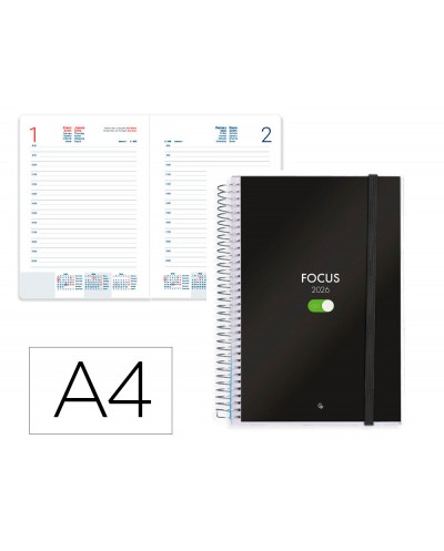 Agenda espiral liderpapel tinos a4 2026 dia pagina design 1 papel 70 gr